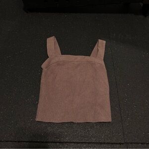 Abercrombie & Fitch XS Ottoman Ribbed Mauve Brown Camisole Crop Tank Top